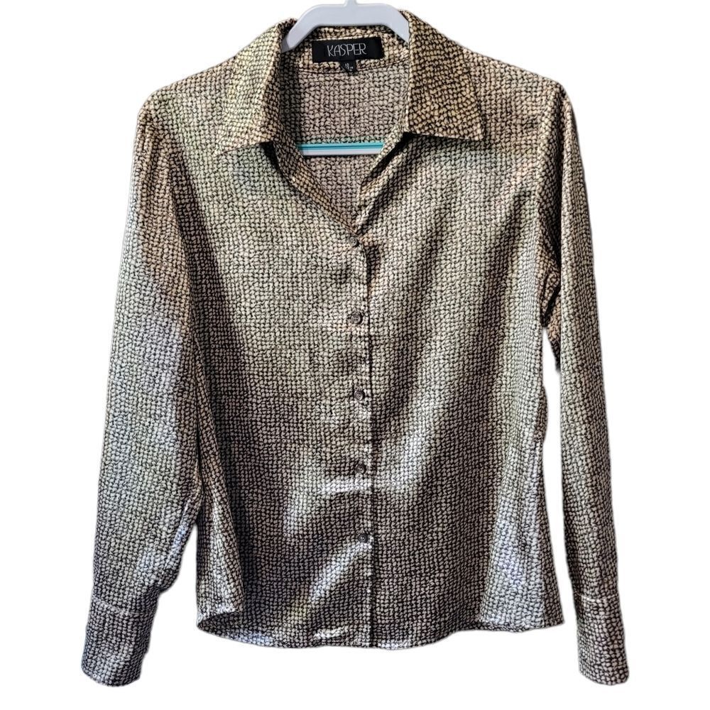 Kasper black & gold blouse